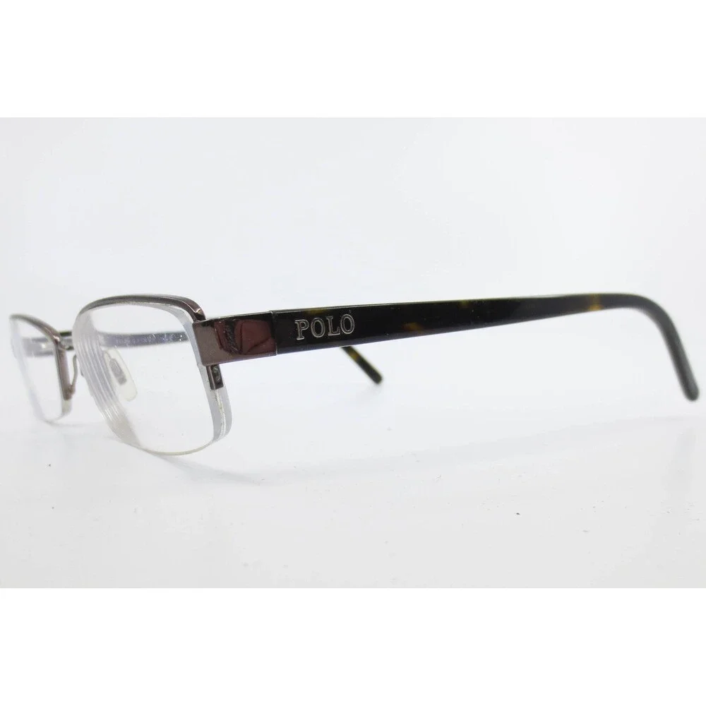 Polo Ralph Lauren 1020 9011 Brown Tortoise Semi Rimless Rectangular Eyeglasses